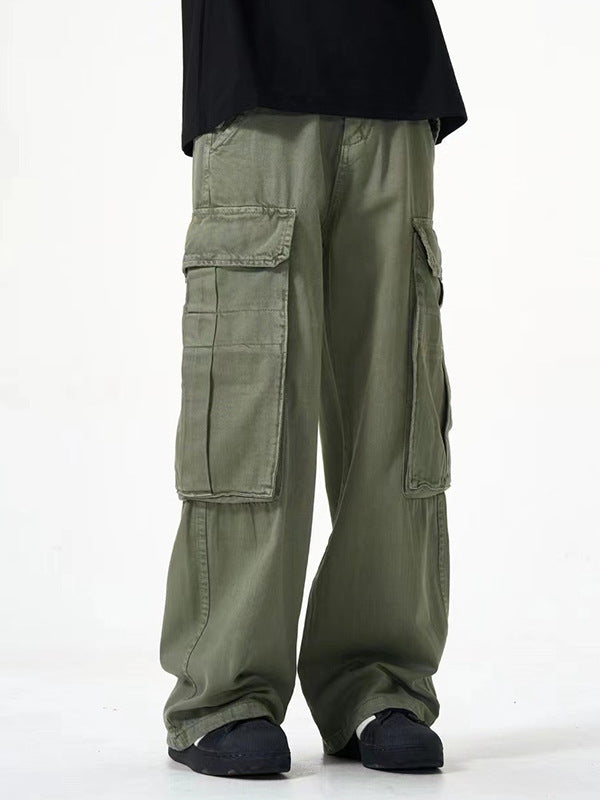 Multi-Pocket Cargo Pants Loose Straight