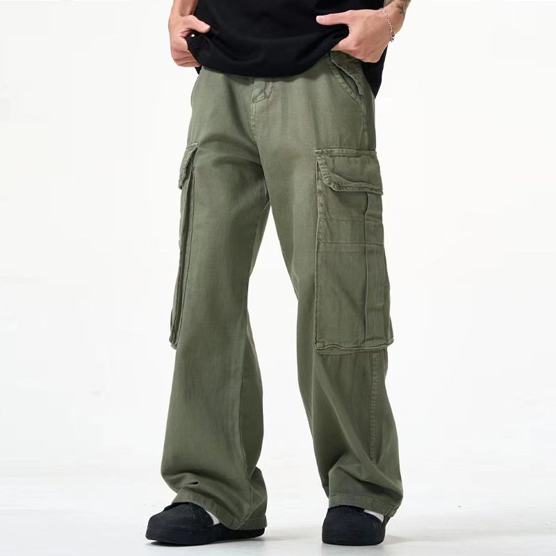Multi-Pocket Cargo Pants Loose Straight