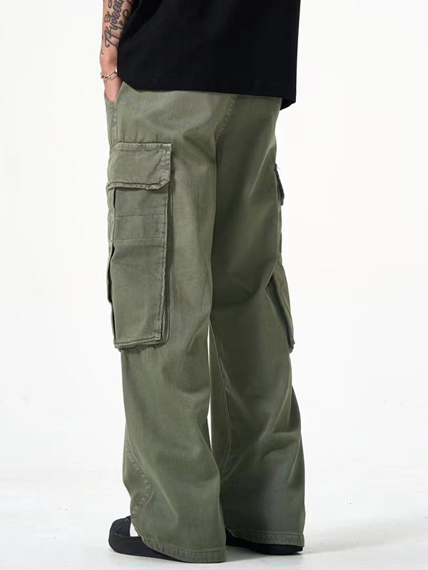 Multi-Pocket Cargo Pants Loose Straight