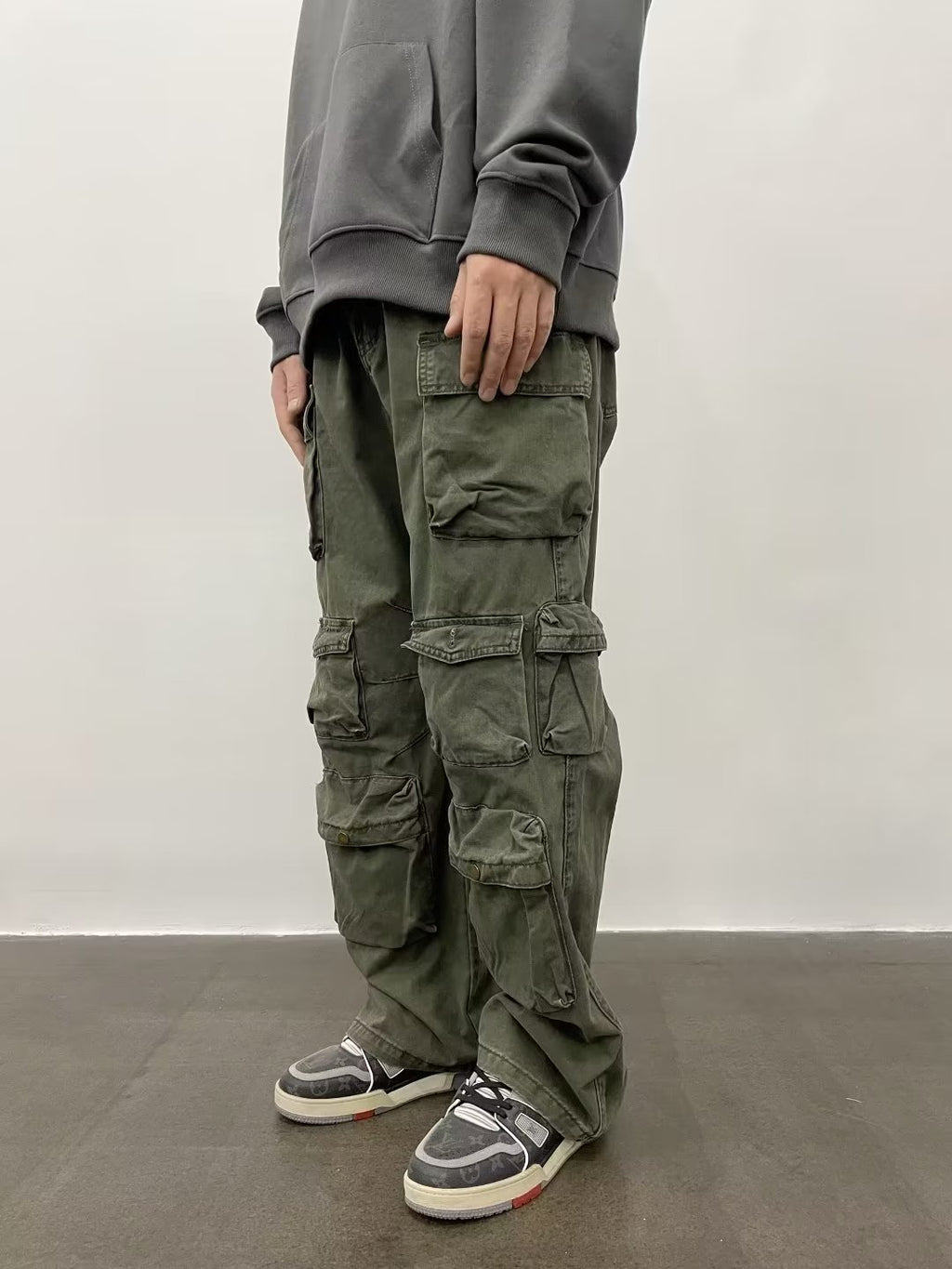 Straight Cotton Army Cargo Pants