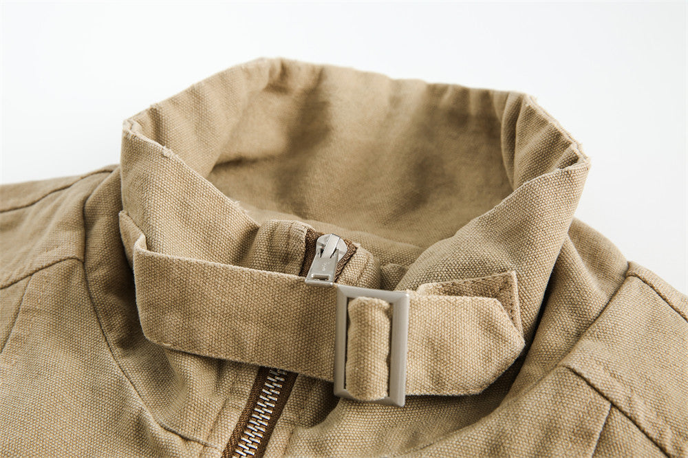 American Retro Canvas Motorcycle Jacket