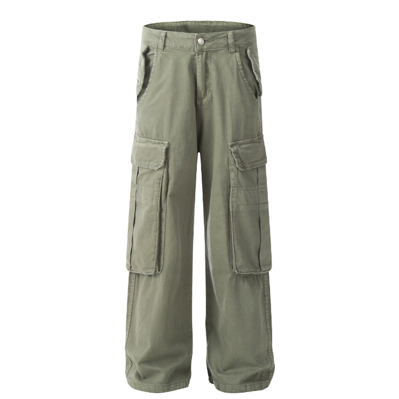 Multi-Pocket Cargo Pants Loose Straight