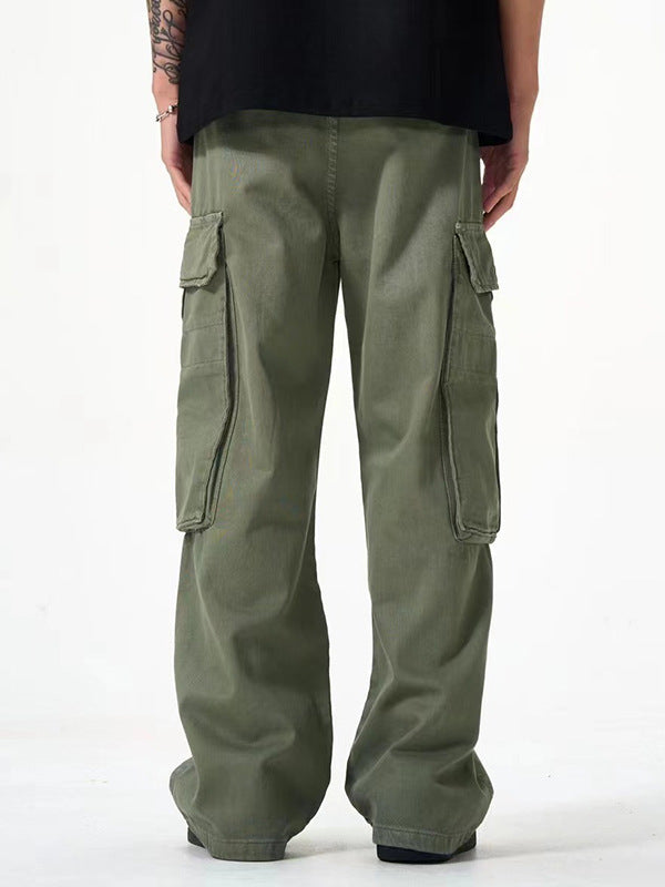 Multi-Pocket Cargo Pants Loose Straight