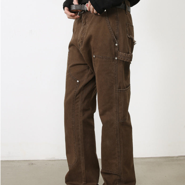Retro Washed Double Knee Jeans