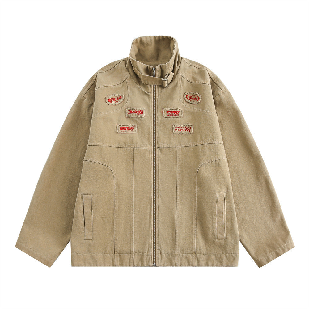 American Retro Canvas Motorcycle Jacket