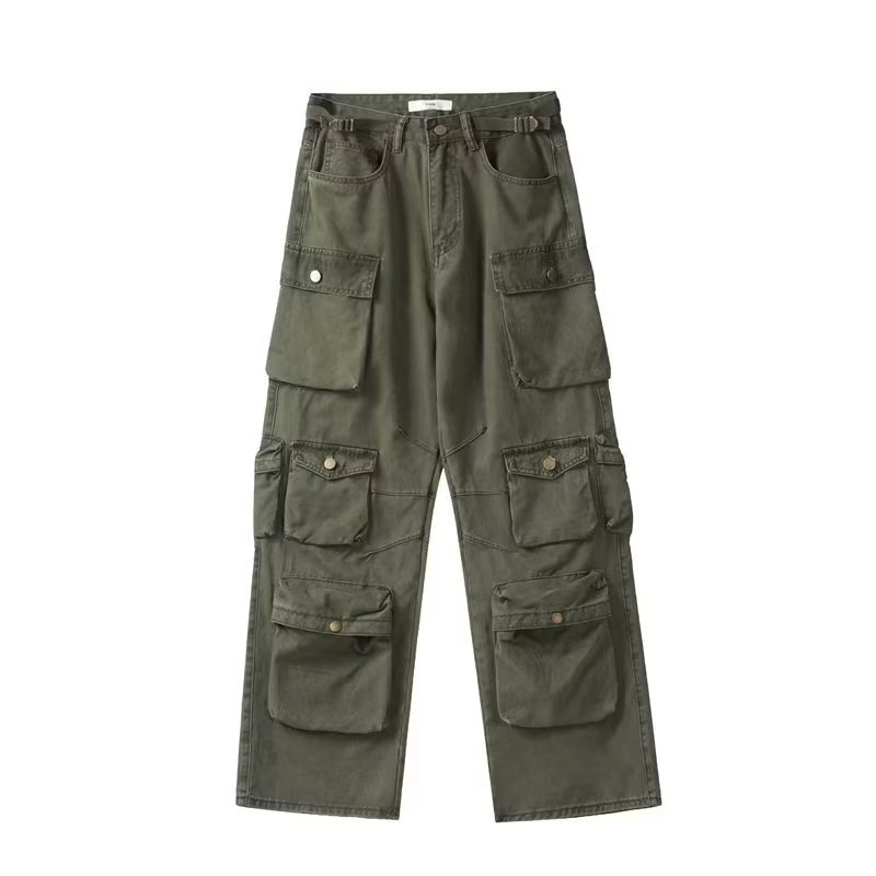 Straight Cotton Army Cargo Pants