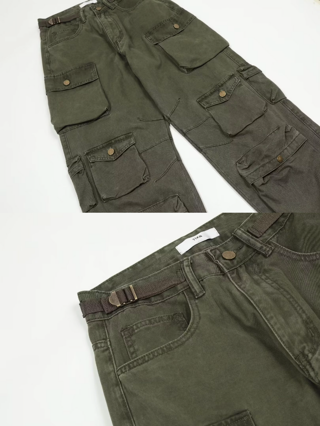 Straight Cotton Army Cargo Pants